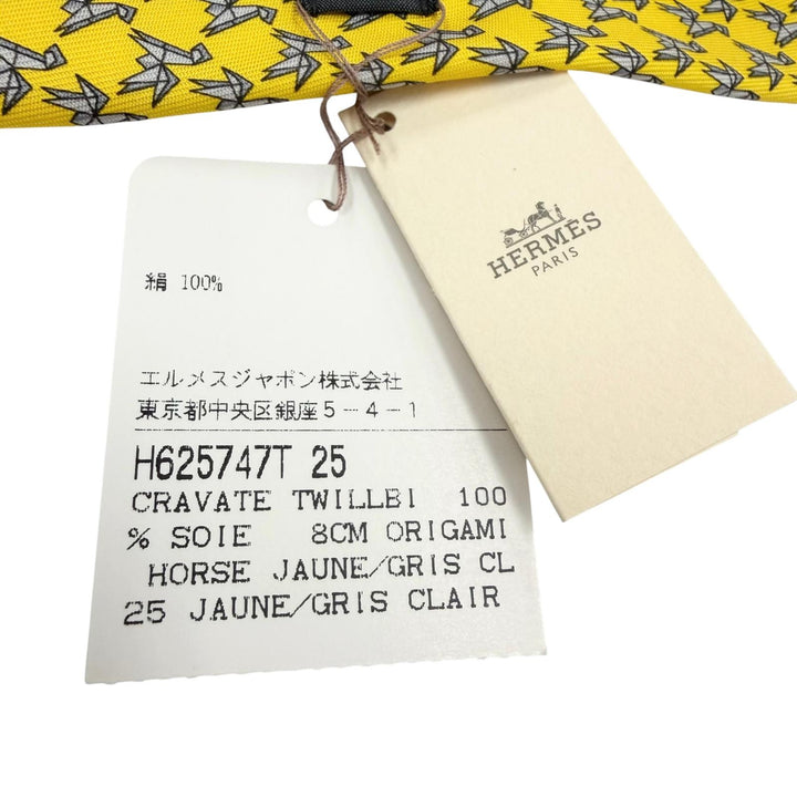 Pristine HERMES tie Cravat origami horse silk mens