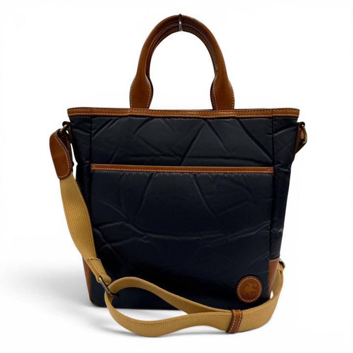 Great HUNTING WORLD Shoulder Bag Batue Cloth 2-Way Handbag Navy leather Women
