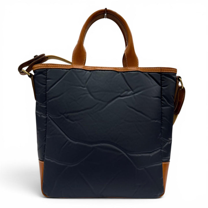Great HUNTING WORLD Shoulder Bag Batue Cloth 2-Way Handbag Navy leather Women