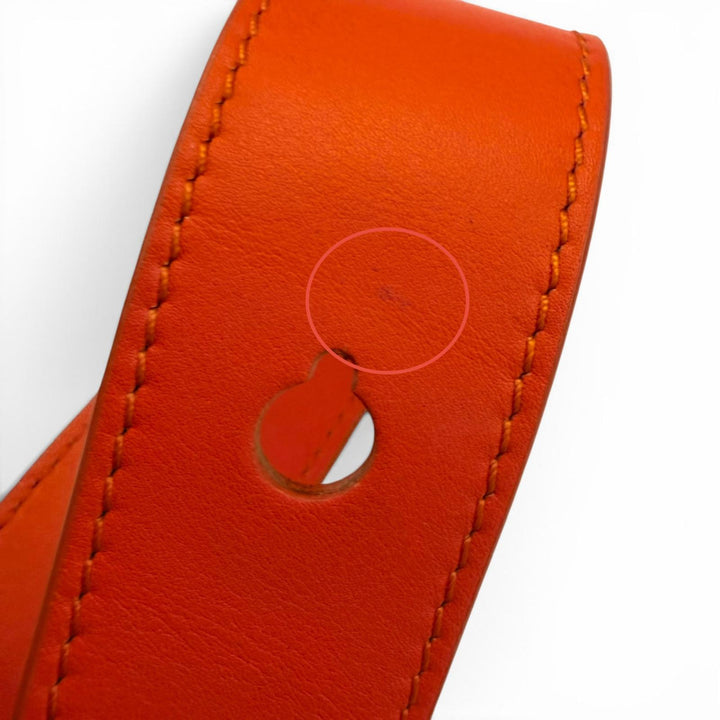 Great LOEWE Handbag Pebble Bucket Bag Mini 2WAY Shoulder Bag vivid orange Smooth