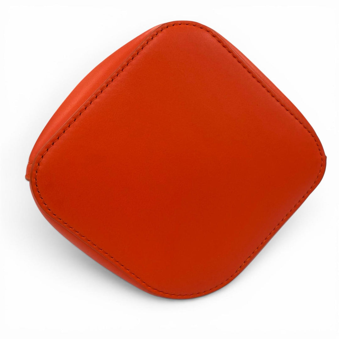 Great LOEWE Handbag Pebble Bucket Bag Mini 2WAY Shoulder Bag vivid orange Smooth