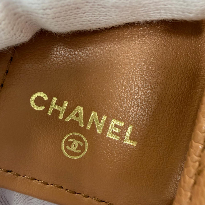 Pristine CHANEL Classic small flap wallet COCO Mark Matrasse Brown AP0230