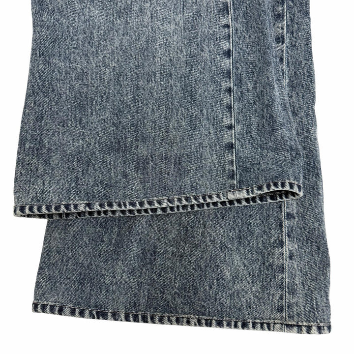 Excellent CHANEL Denim pants COCO Mark Camellia Print Washed Wide 36 P80387