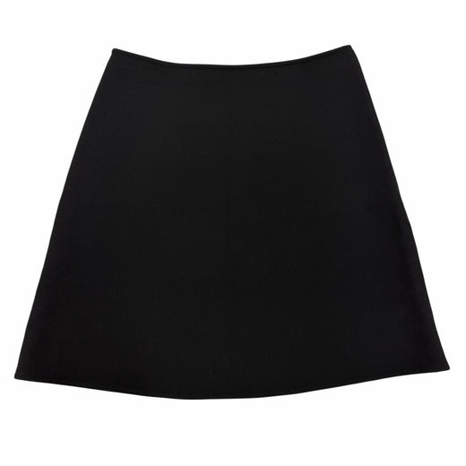 Great HERMES Mini skirt Back H motif trapezoid skirt black wool Women 36