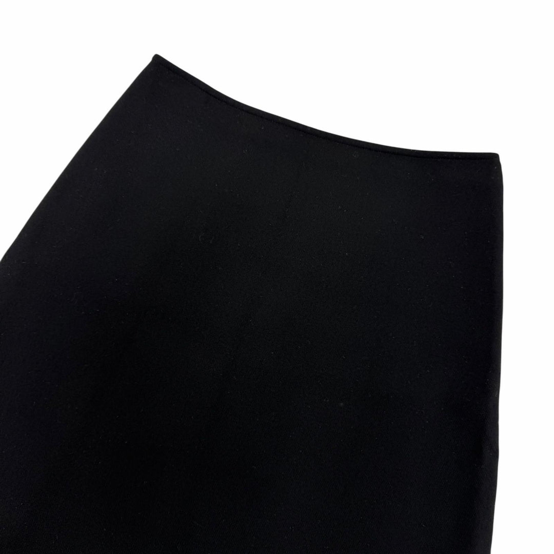 Great HERMES Mini skirt Back H motif trapezoid skirt black wool Women 36