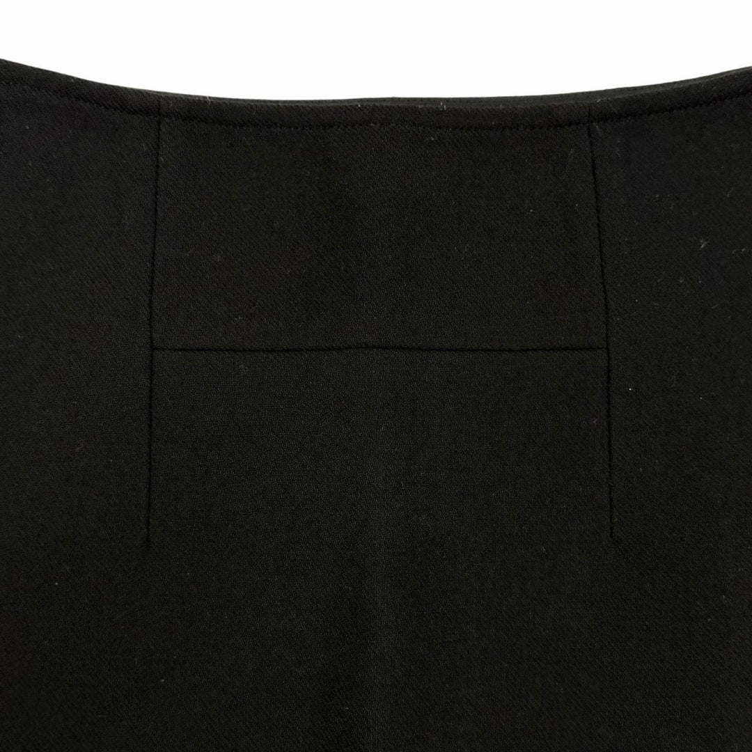 Great HERMES Mini skirt Back H motif trapezoid skirt black wool Women 36
