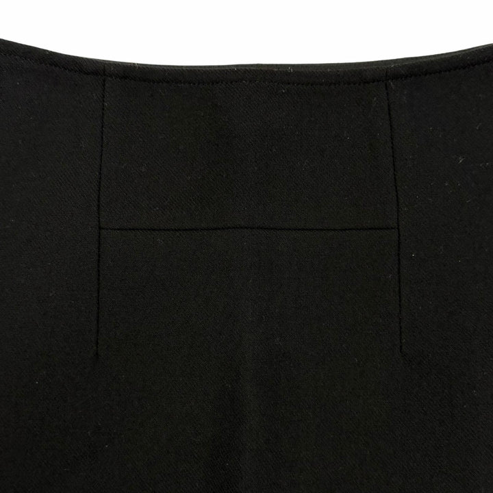 Great HERMES Mini skirt Back H motif trapezoid skirt black wool Women 36