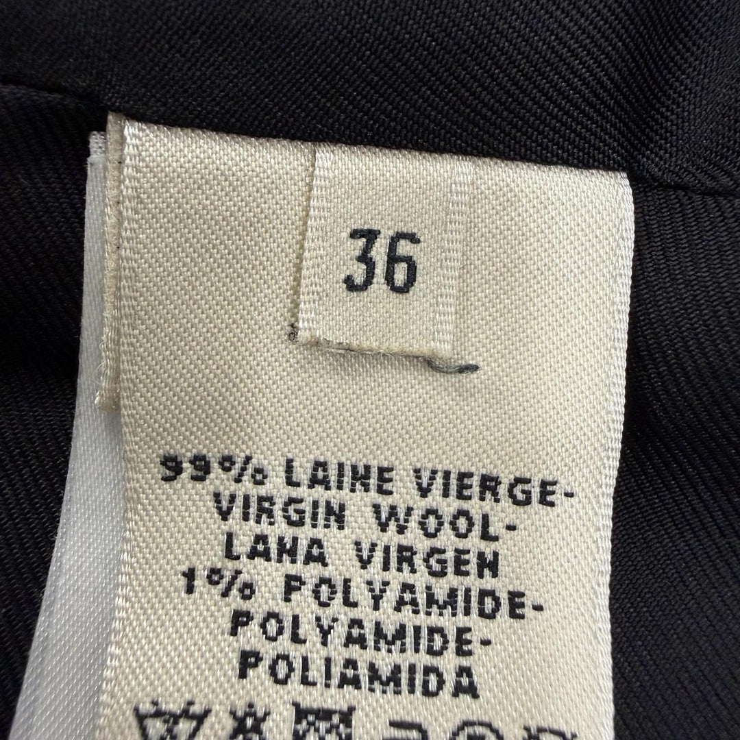 Great HERMES Mini skirt Back H motif trapezoid skirt black wool Women 36
