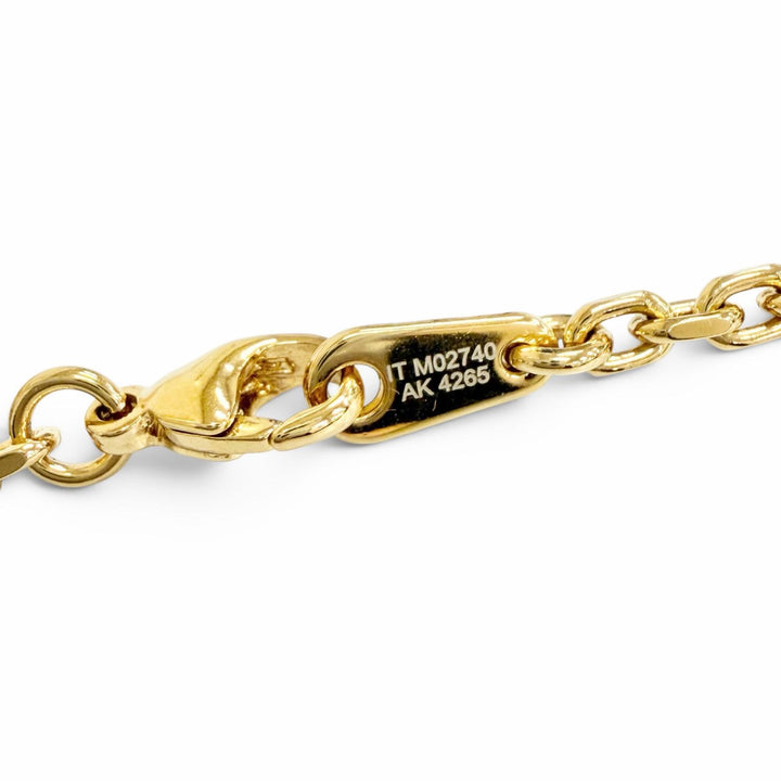 Excellent LOUIS VUITTON Necklace Chain LV Yours Monogram flower gold mens M02740