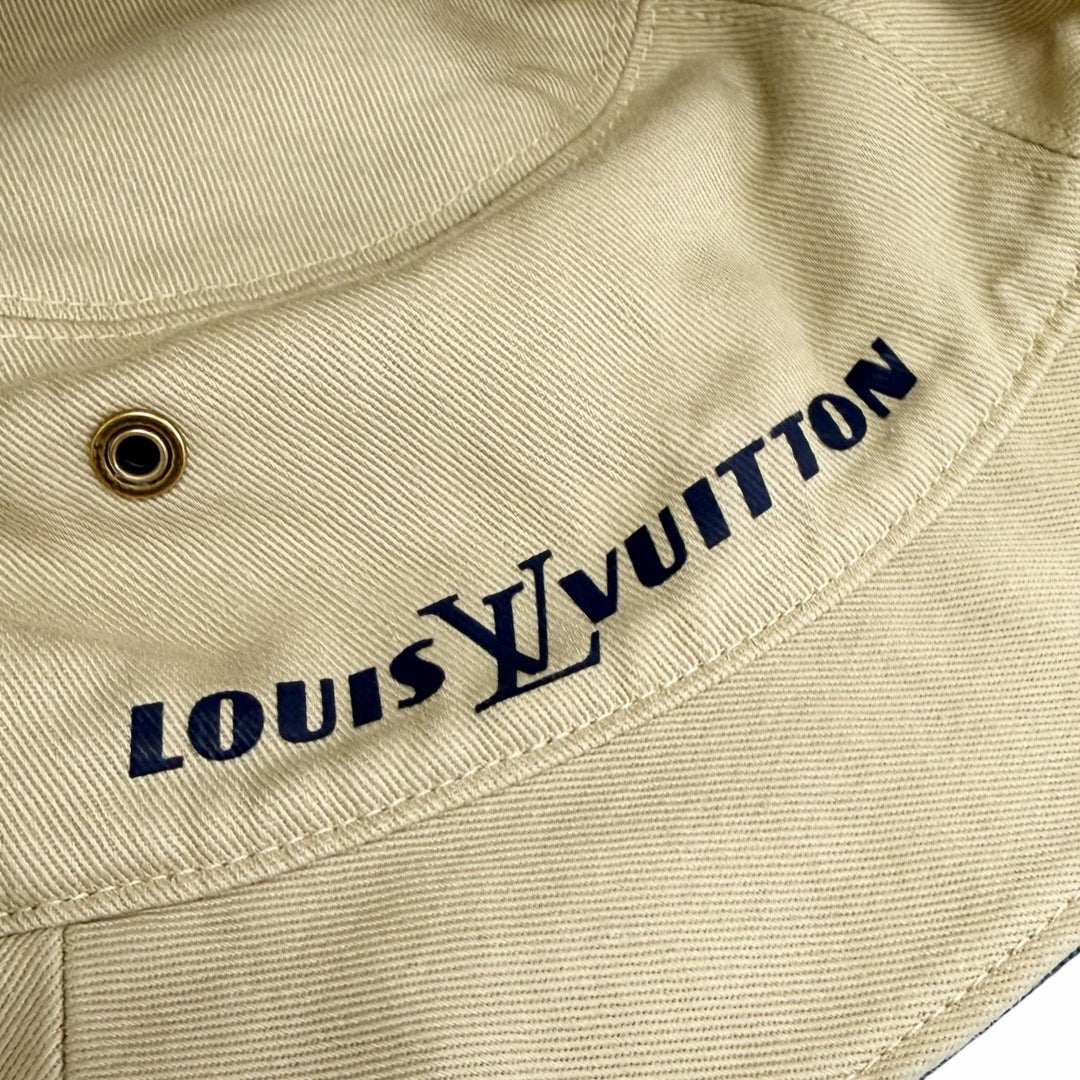 Great LOUIS VUITTON Chapeau Monogram Denim Reversible bucket hat Indigo L MP2441