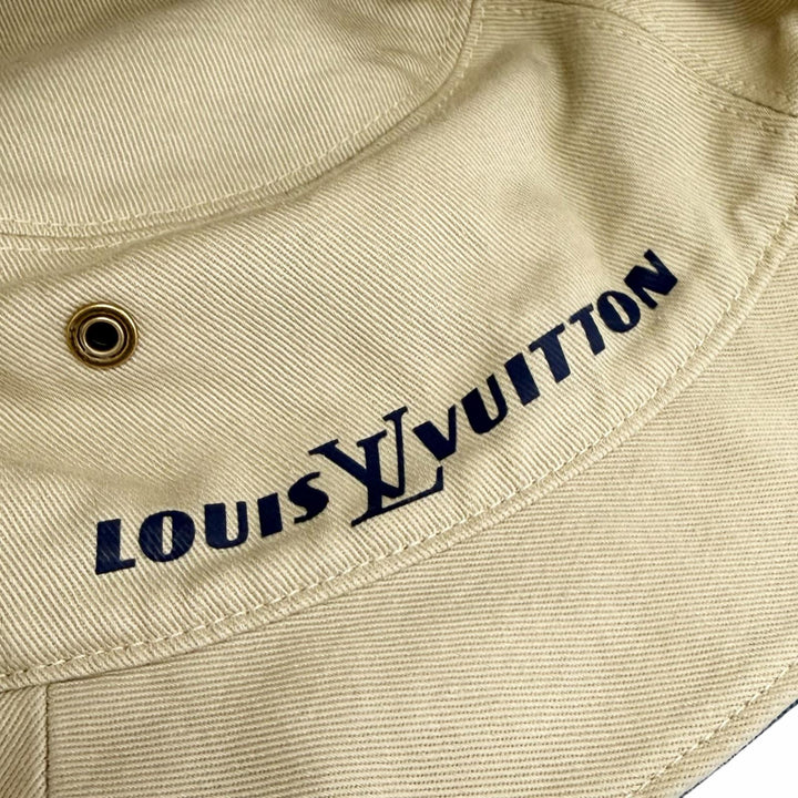 Great LOUIS VUITTON Chapeau Monogram Denim Reversible bucket hat Indigo L MP2441