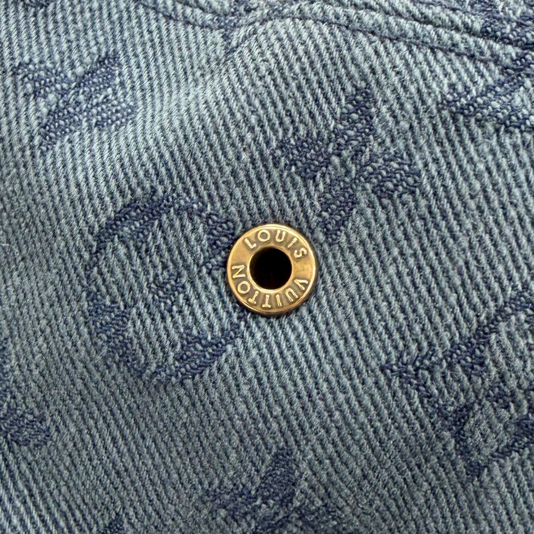 Great LOUIS VUITTON Chapeau Monogram Denim Reversible bucket hat Indigo L MP2441