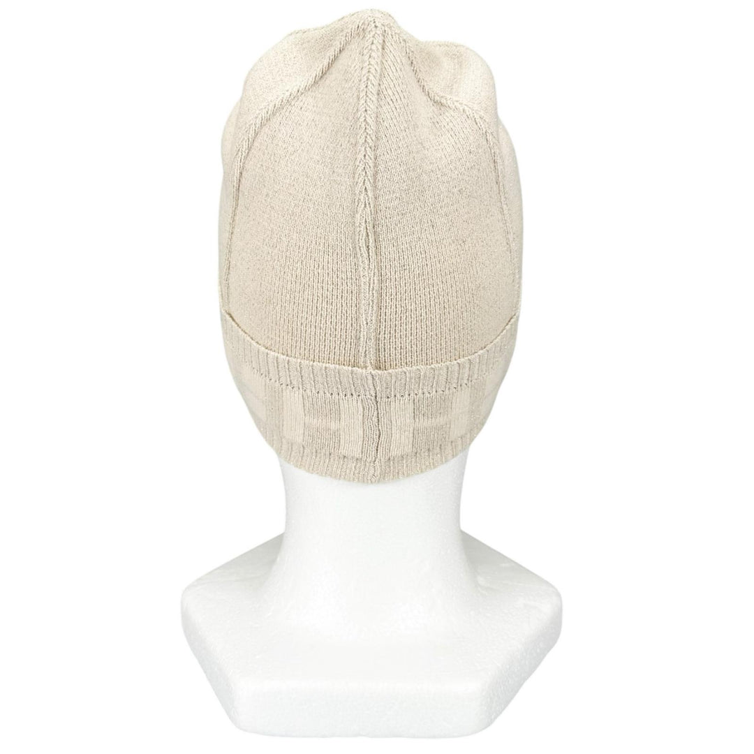 Excellent HERMES Knit cap Margiela-era H logo beanie Ivory cashmere Women