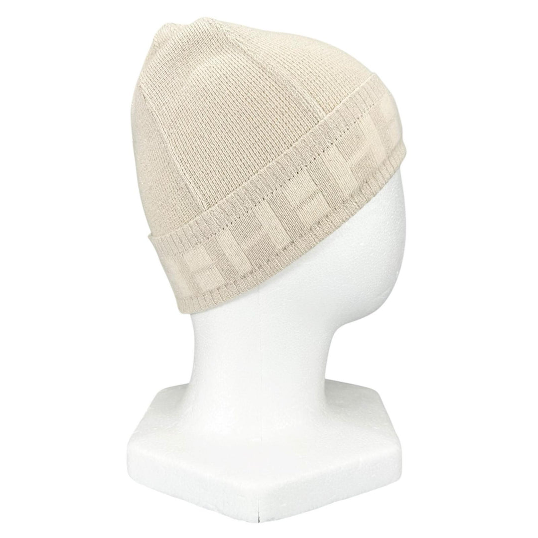 Excellent HERMES Knit cap Margiela-era H logo beanie Ivory cashmere Women