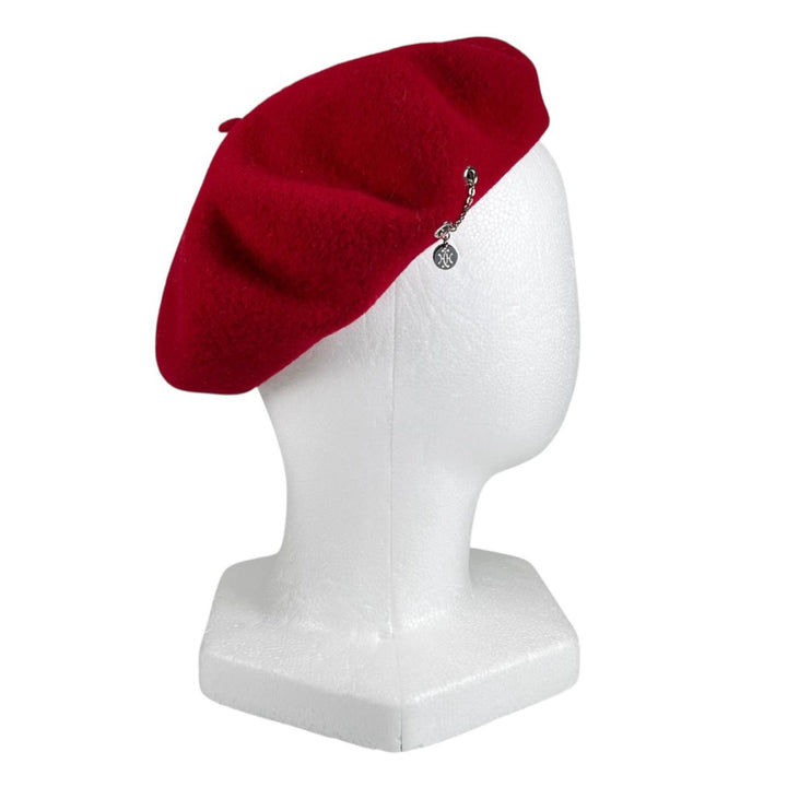 Excellent HERMES beret Beret Felicity Metal charm hat Red wool Women FR 58