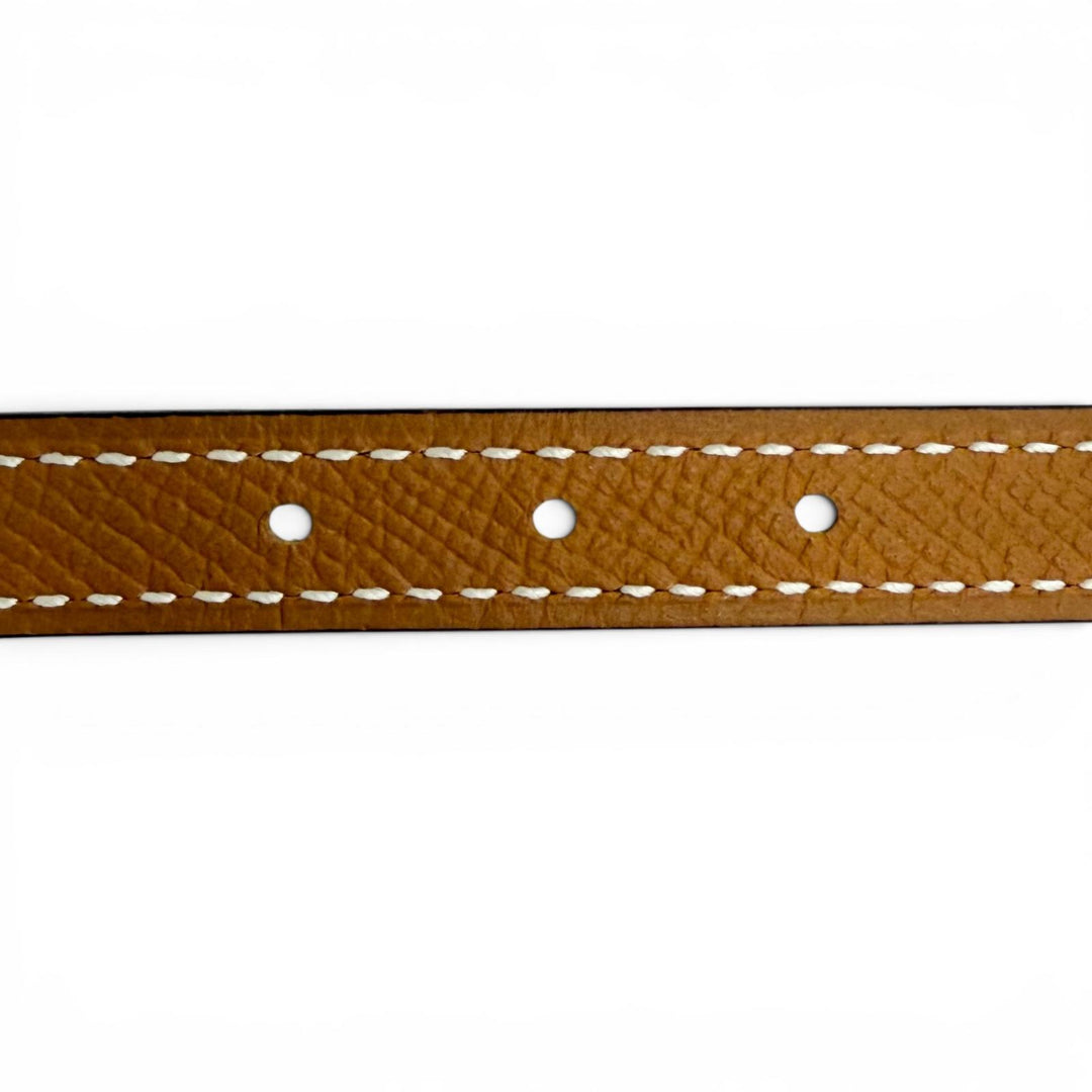 Pristine HERMES belt Kit Jocket Reversible belt Brown Vaux Swift Leather Women