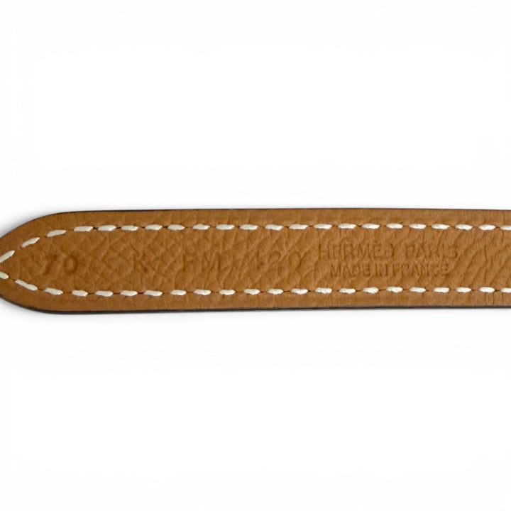 Pristine HERMES belt Kit Jocket Reversible belt Brown Vaux Swift Leather Women