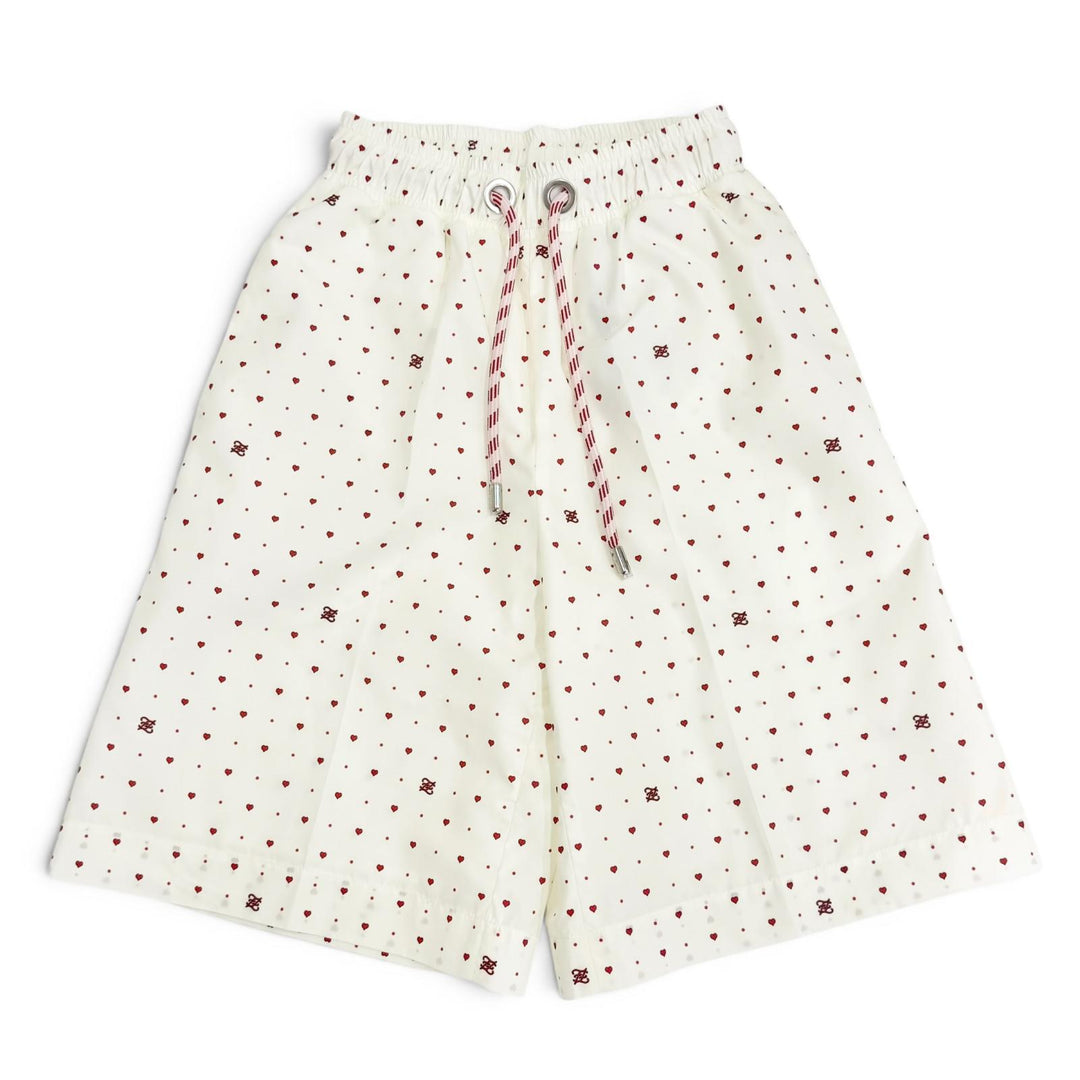 Pristine FENDI FF logo patch, polka dot, heart, easy shorts, XS FAB259