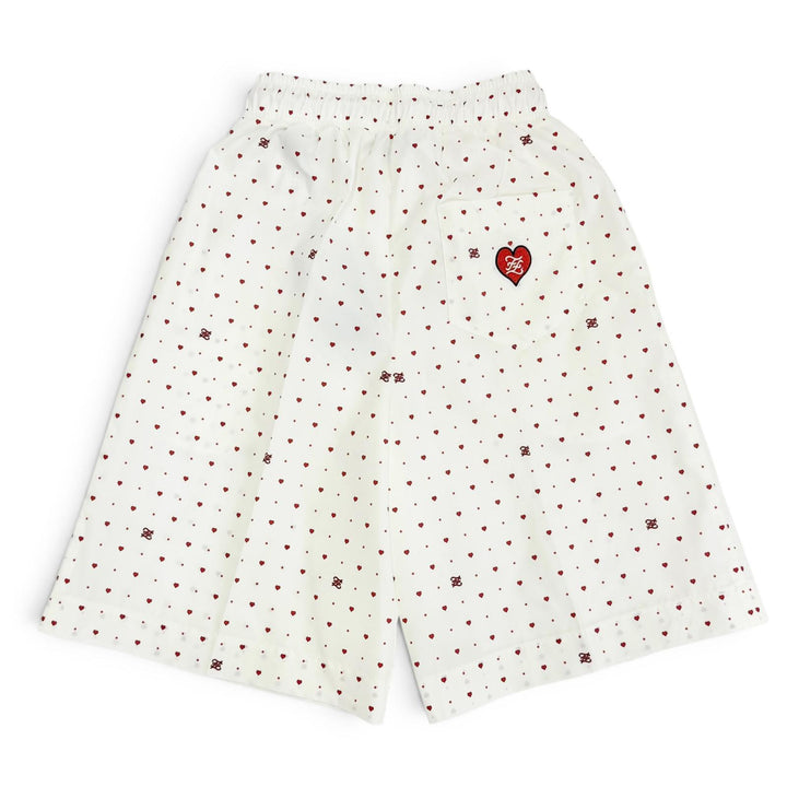 Pristine FENDI FF logo patch, polka dot, heart, easy shorts, XS FAB259