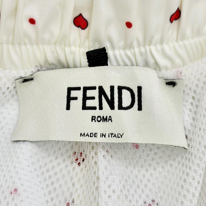 Pristine FENDI FF logo patch, polka dot, heart, easy shorts, XS FAB259