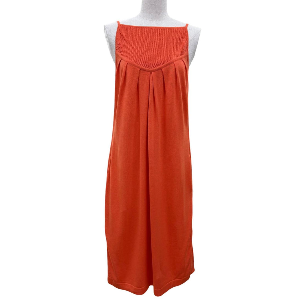 Great HERMES one piece Mesh design camisole knit Orange cotton Women 34
