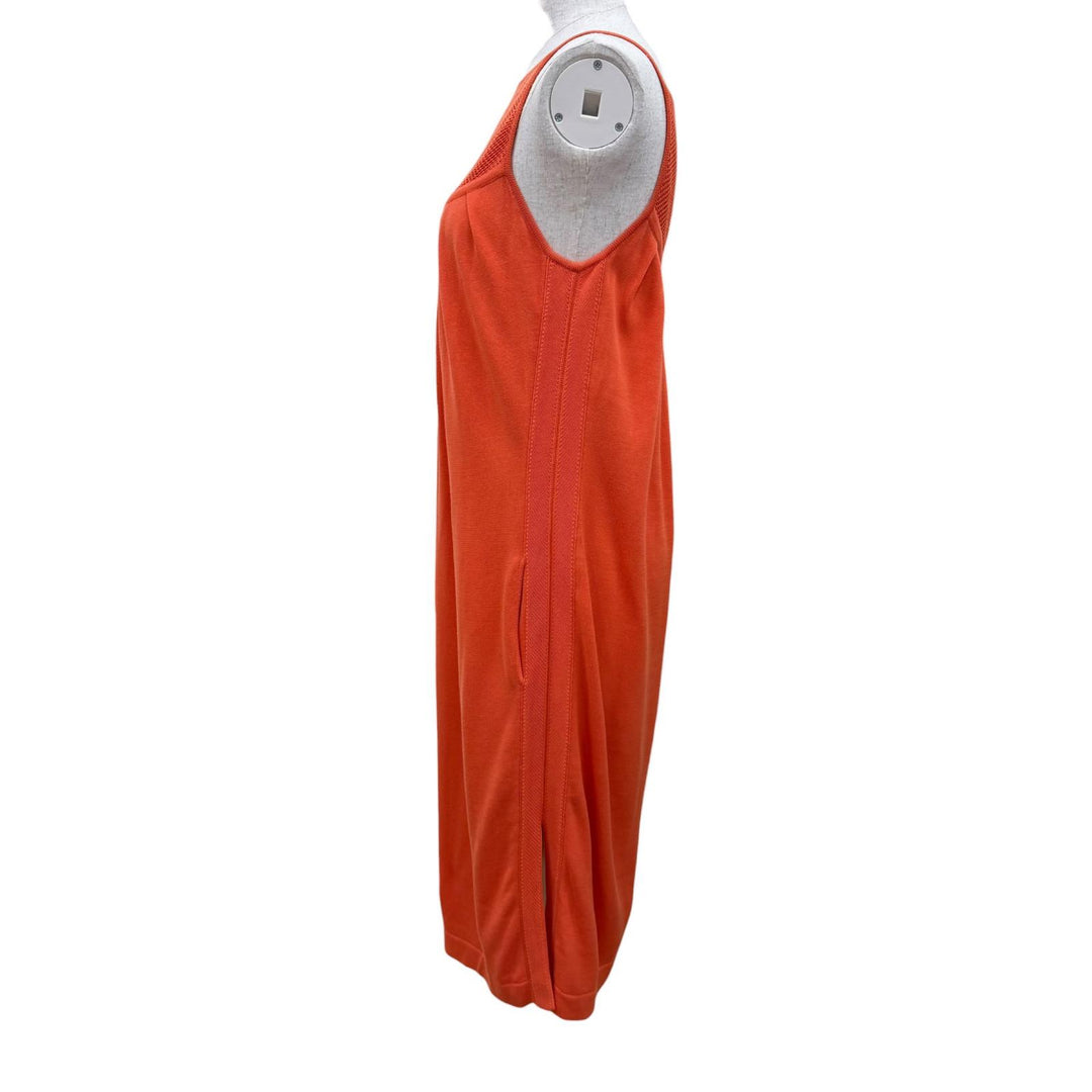 Great HERMES one piece Mesh design camisole knit Orange cotton Women 34