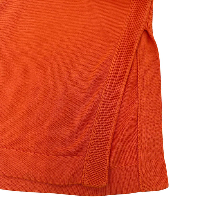Great HERMES one piece Mesh design camisole knit Orange cotton Women 34