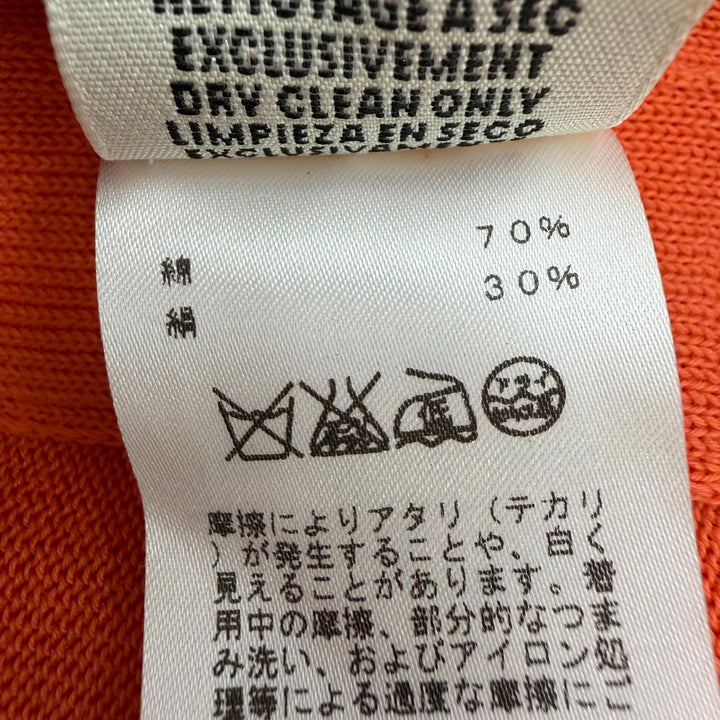 Great HERMES one piece Mesh design camisole knit Orange cotton Women 34