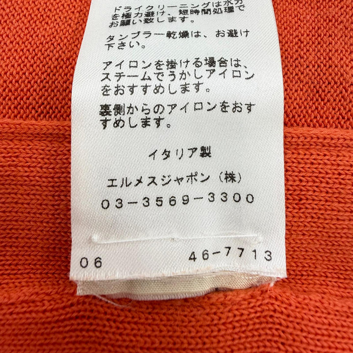 Great HERMES one piece Mesh design camisole knit Orange cotton Women 34