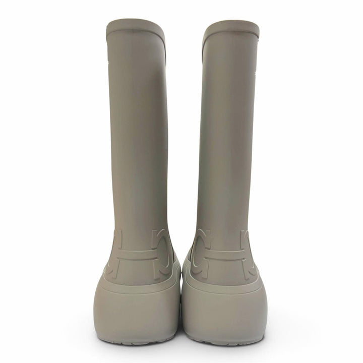 Excellent Salvatore Ferragamo boots Embossed Gancini Rain gray rubber mens 8