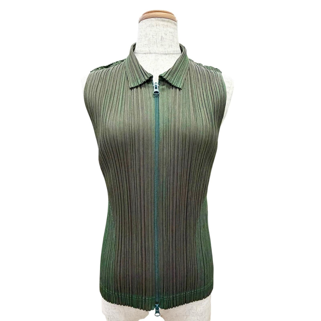 Excellent PLEATS PLEASE Best Zip-up gilet iridescent Women 3 PP14-JE571