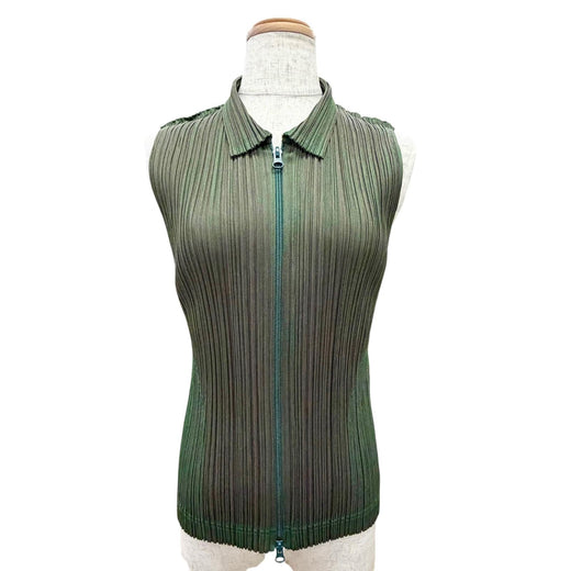 Excellent PLEATS PLEASE Best Zip-up gilet iridescent Women 3 PP14-JE571