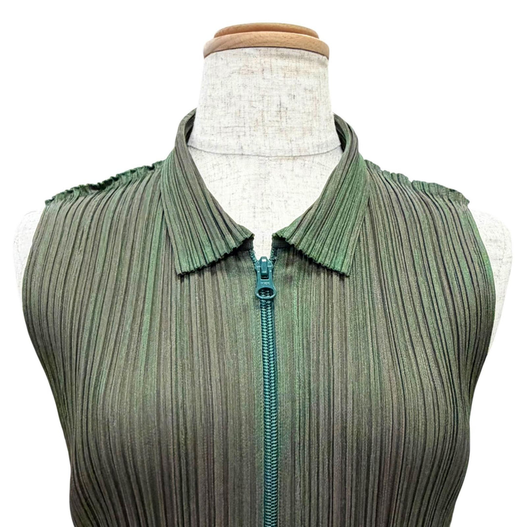 Excellent PLEATS PLEASE Best Zip-up gilet iridescent Women 3 PP14-JE571