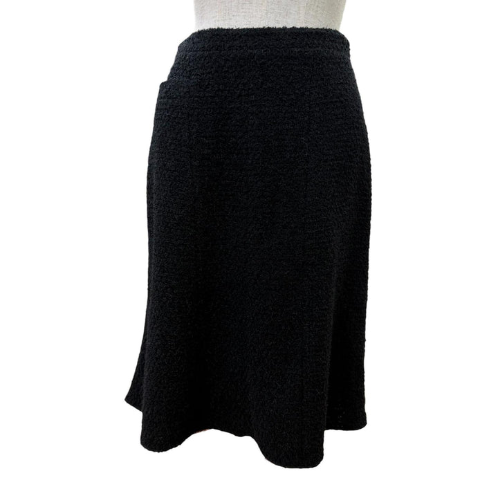 Great CHANEL set Silk-trimmed COCO Mark circle logo tweed jacket and skirt 34
