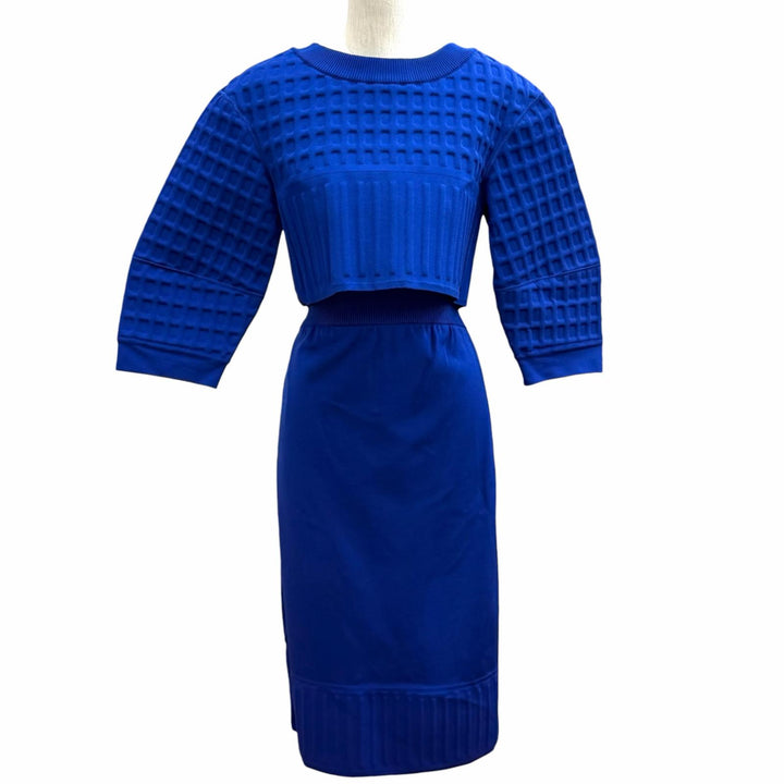 Great CHANEL two-piece set blue Rayon Women 36 P46123 P46122