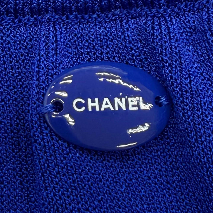 Great CHANEL two-piece set blue Rayon Women 36 P46123 P46122