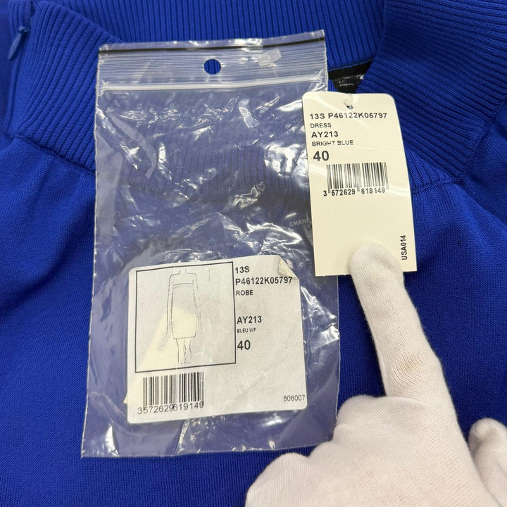 Great CHANEL two-piece set blue Rayon Women 36 P46123 P46122