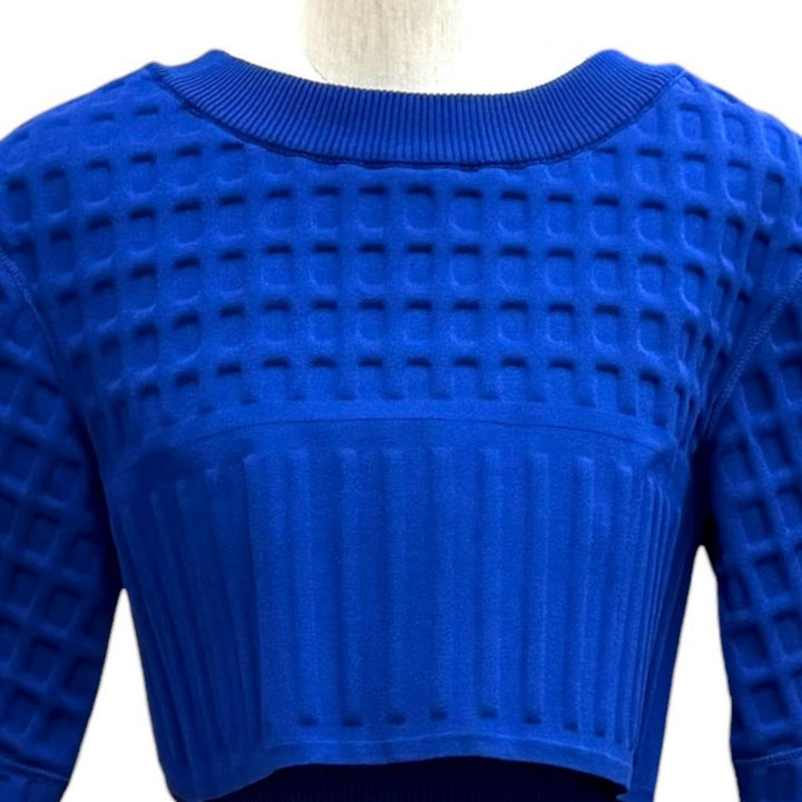 Great CHANEL two-piece set blue Rayon Women 36 P46123 P46122
