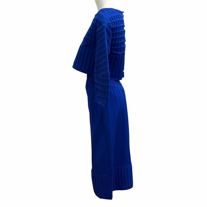 Great CHANEL two-piece set blue Rayon Women 36 P46123 P46122