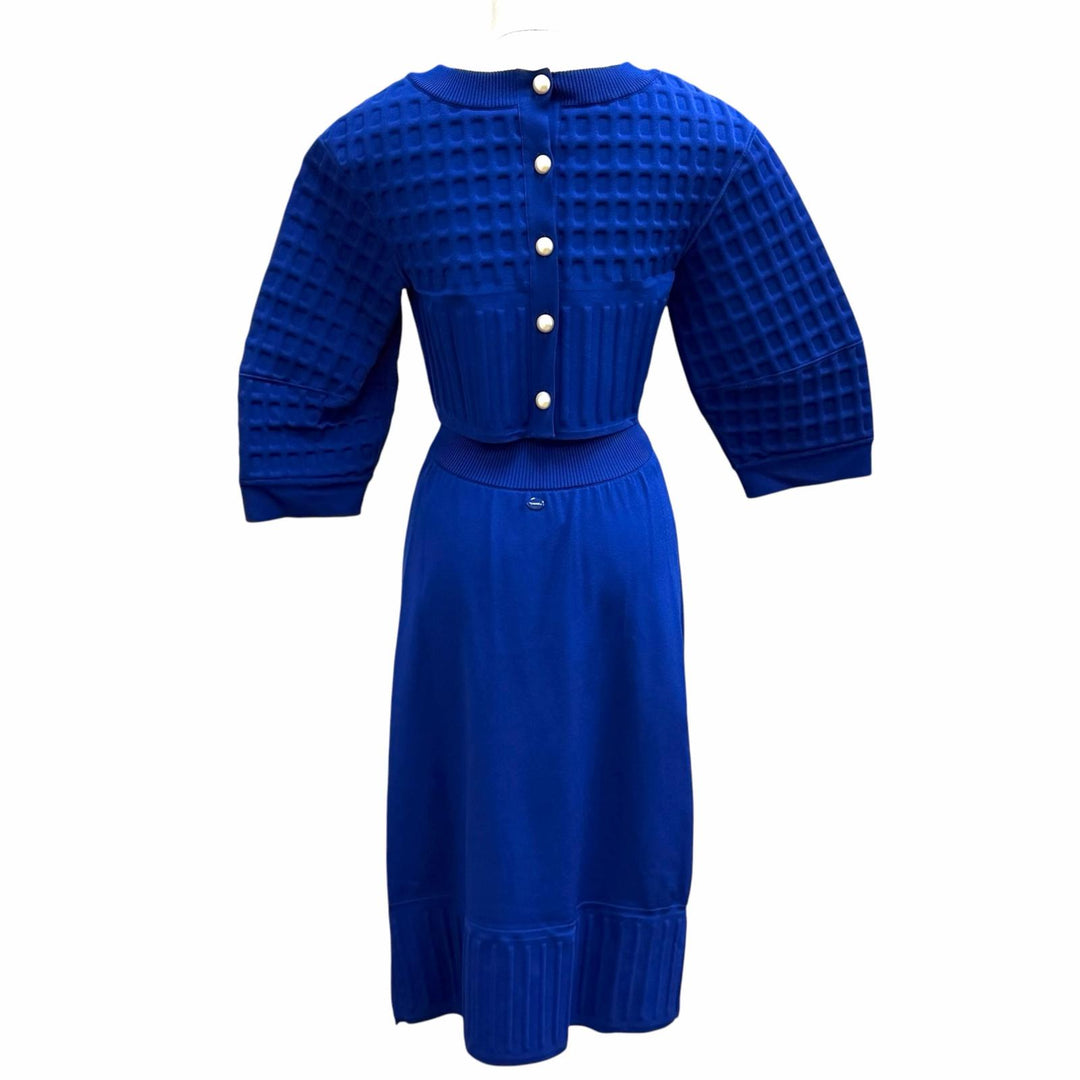 Great CHANEL two-piece set blue Rayon Women 36 P46123 P46122