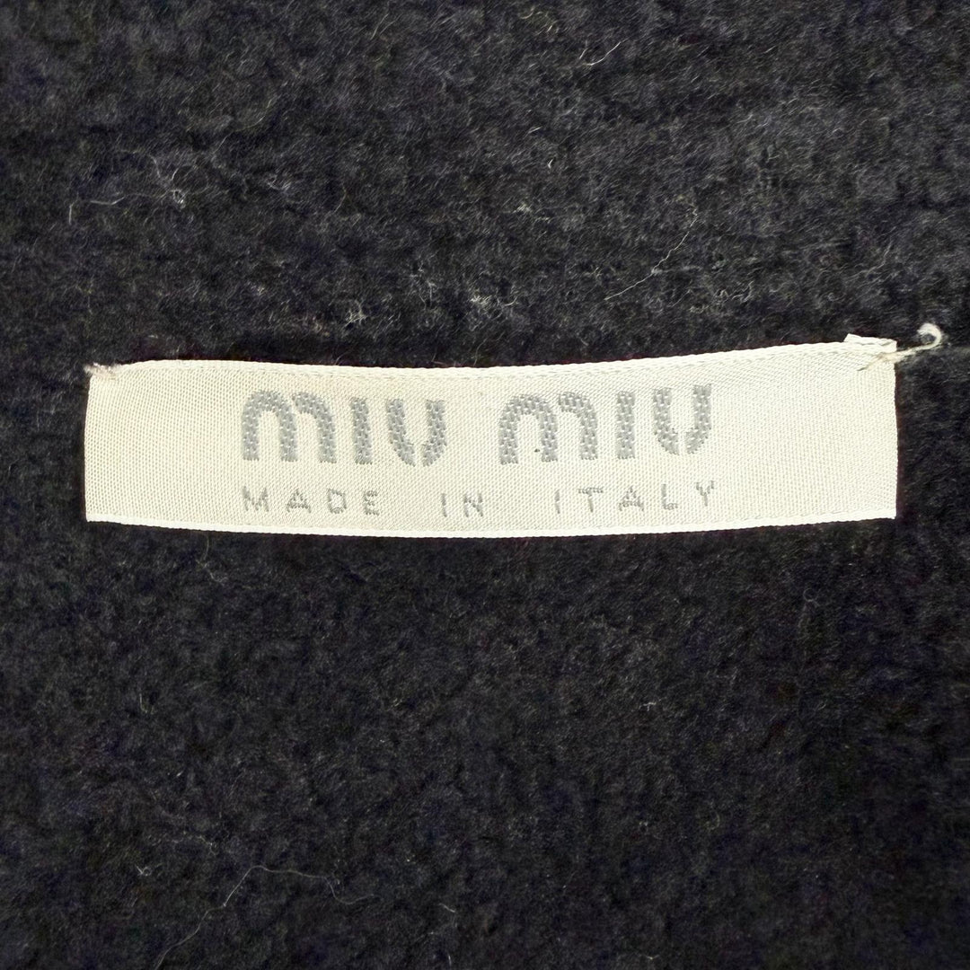 Very Good MIUMIU Mouton coat Flared design long dress black Lamb leather 40