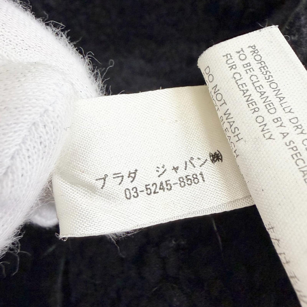 Very Good MIUMIU Mouton coat Flared design long dress black Lamb leather 40