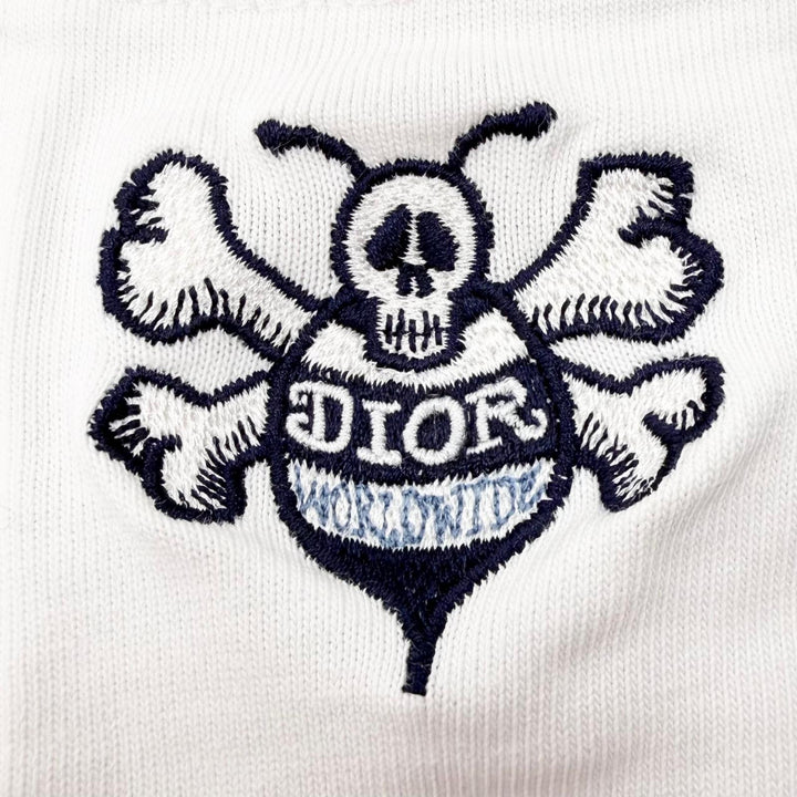 Great DIOR SHAWN STUSSY Short sleeve T-shirt white cotton mens XS 033J644A0554