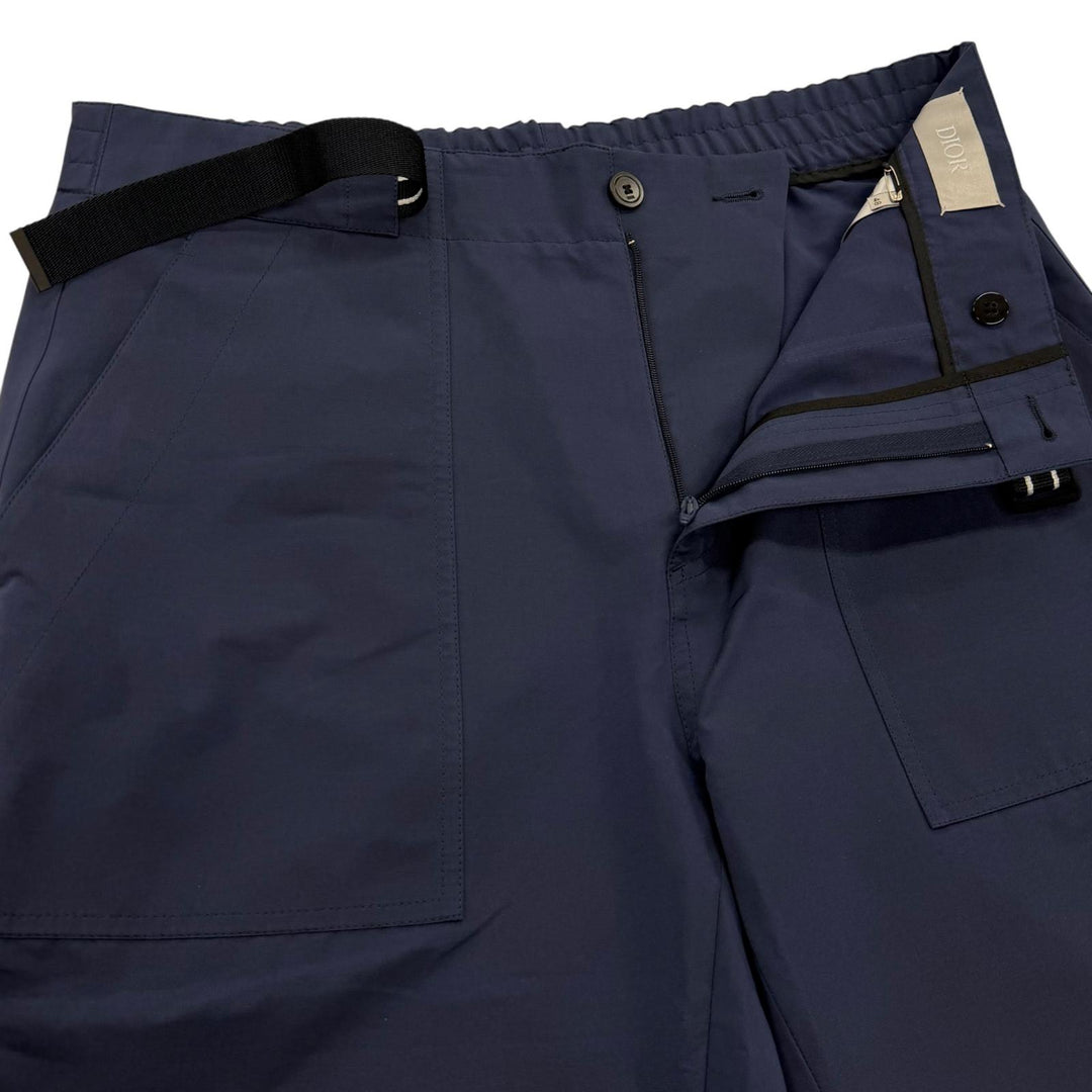 Pristine DIOR Pants Logo belt tapered pants Navy cotton mens 48 113C126A5034