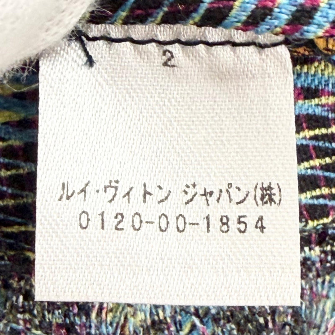 Excellent LOUIS VUITTON LV Pop Monogram Large Shawl Stole Blue silk MP2539