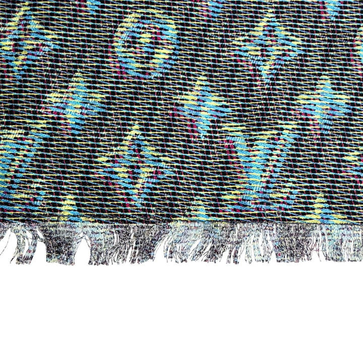 Excellent LOUIS VUITTON LV Pop Monogram Large Shawl Stole Blue silk MP2539