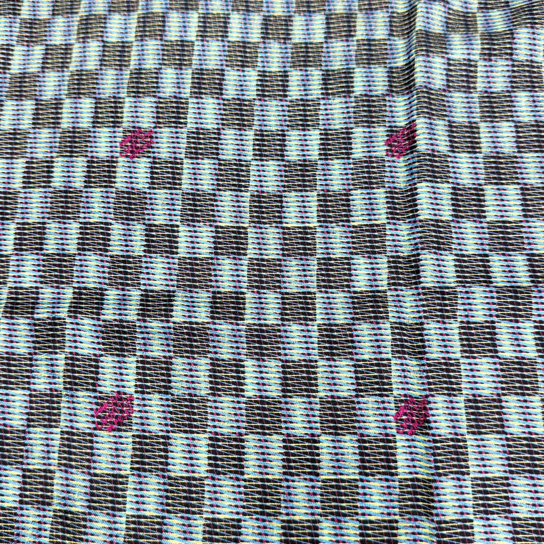 Excellent LOUIS VUITTON LV Pop Monogram Large Shawl Stole Blue silk MP2539