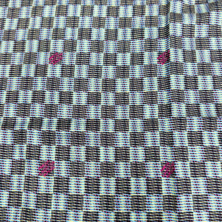 Excellent LOUIS VUITTON LV Pop Monogram Large Shawl Stole Blue silk MP2539