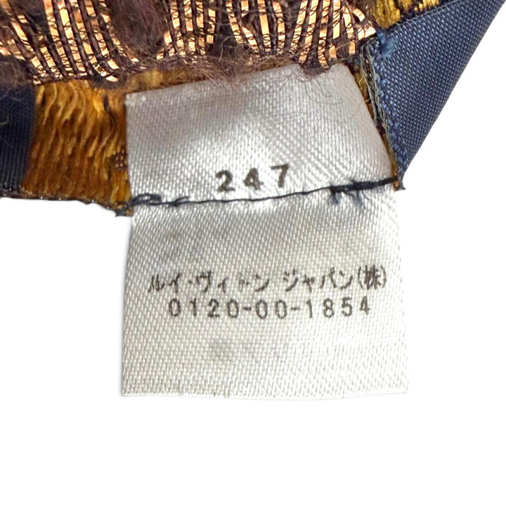 Great LOUIS VUITTON Scarf Escalp Logo Mania Shine Monogram fringe Brown M71383