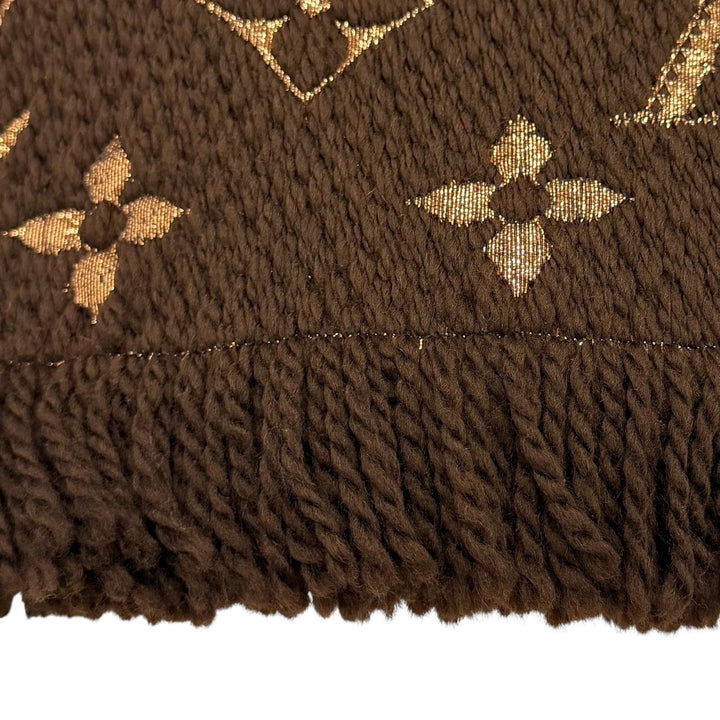 Great LOUIS VUITTON Scarf Escalp Logo Mania Shine Monogram fringe wool M71383